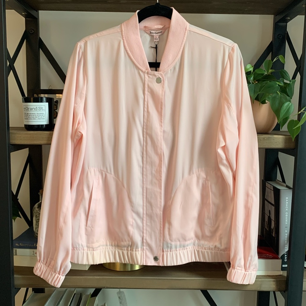 NWT Juicy Couture Drapey Satin Bomber Jacket
